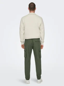 ONSLINUS Tapered fit Linnen Cargo broek