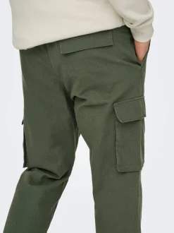 ONSLINUS Tapered fit Linnen Cargo broek