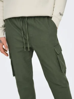 ONSLINUS Tapered fit Linnen Cargo broek