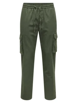 ONSLINUS Tapered fit Linnen Cargo broek