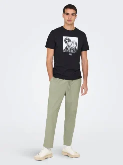 ONSLINUS Tapered fit Linnen Joggingbroek