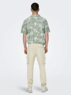 ONSLINUS Tapered fit Linnen Cargo broek