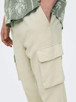 ONSLINUS Tapered fit Linnen Cargo broek