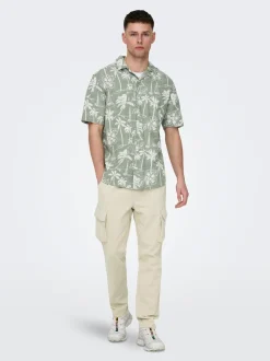 ONSLINUS Tapered fit Linnen Cargo broek