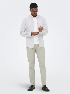 ONSMARK Tapered fit Linnen Chinobroek