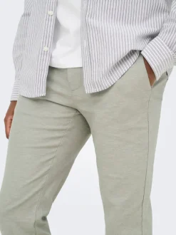 ONSMARK Tapered fit Linnen Chinobroek