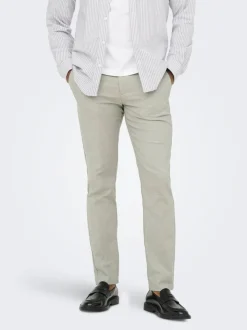 ONSMARK Tapered fit Linnen Chinobroek