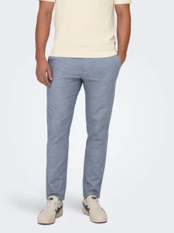 ONSMARK Tapered fit Linnen Chinobroek