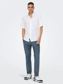 ONSMARK Tapered fit Linnen Chinobroek