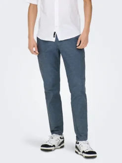 ONSMARK Tapered fit Linnen Chinobroek